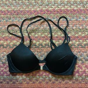 VICTORIAS SECRET BLACK FRONT CLASP VERY SEXY STRAPPY PUSH UP BRA